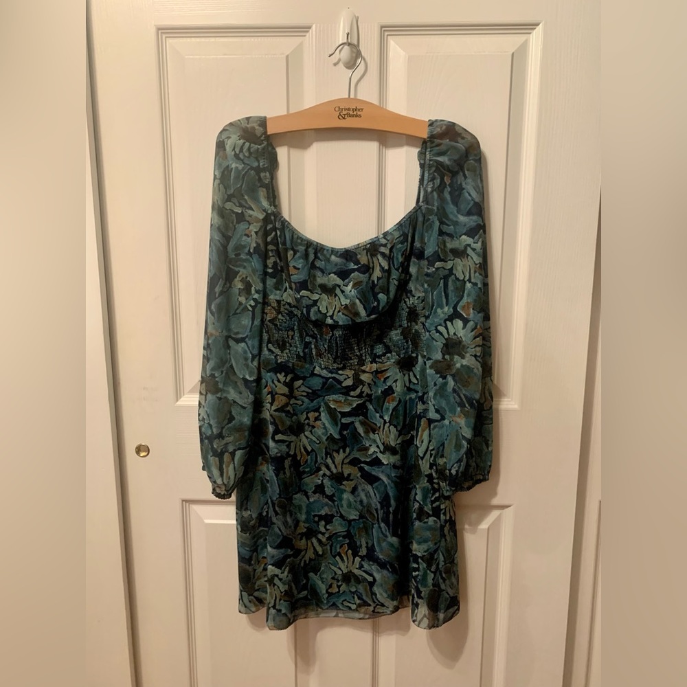 NWT Navy & Teal Marble Dress